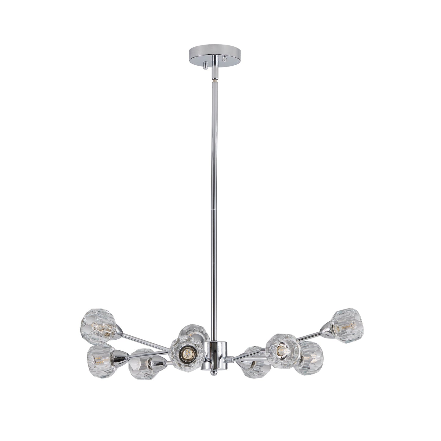 Modern Crystal Chandeliers, 9 Lights Chrome Chandelier for Living Room