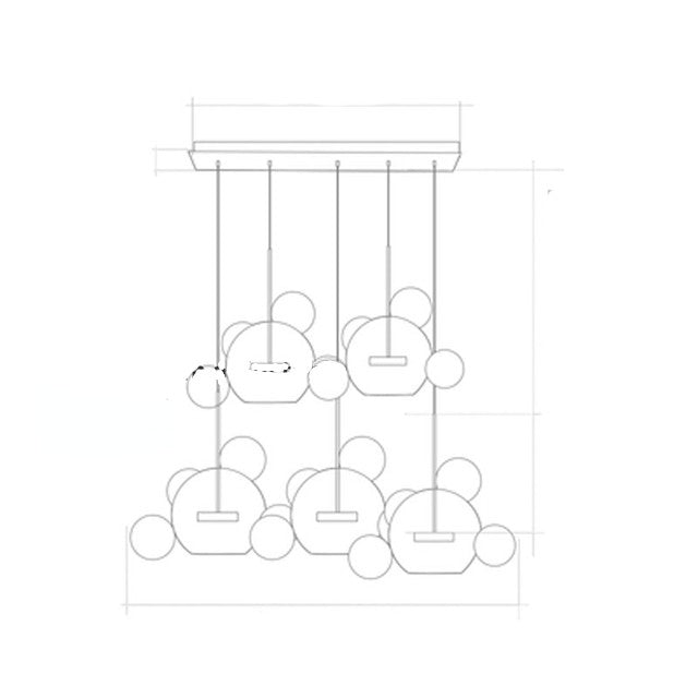 Nordic Glass Bubble Pendant Chandelier LED