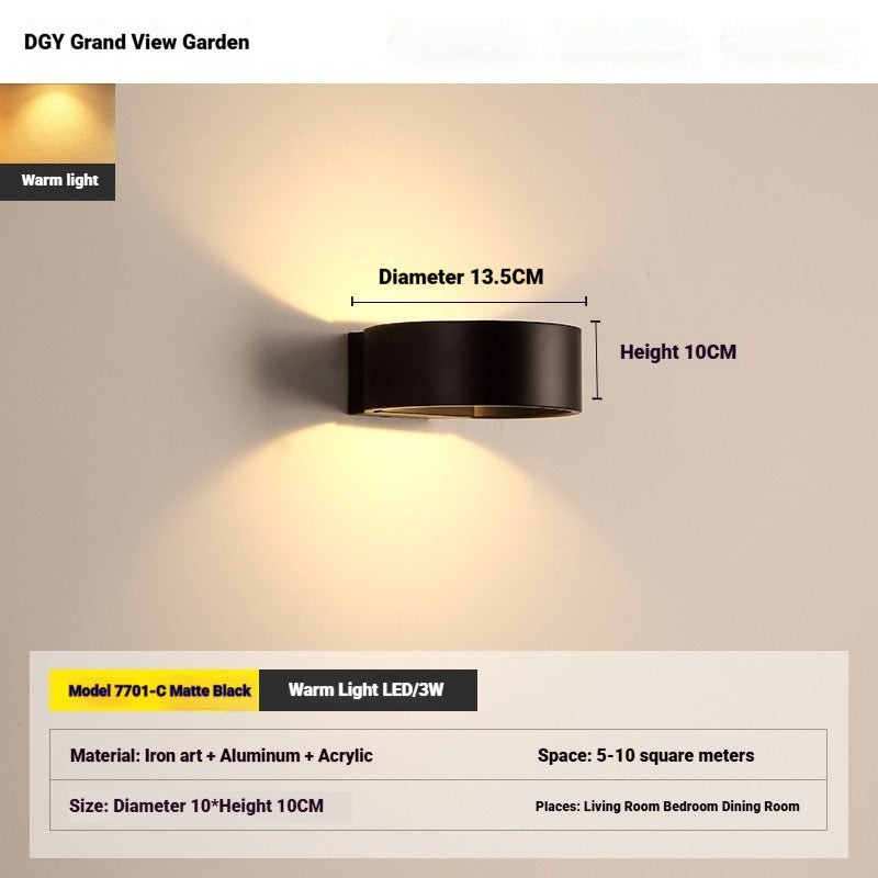 Nordic LED Bedside Wall Lamp Iron & PVC