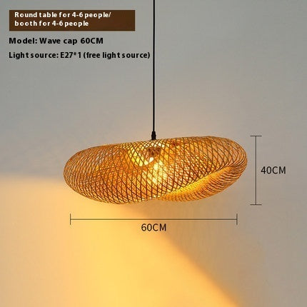 Modern Woven Pendant Light with Crystal Accents