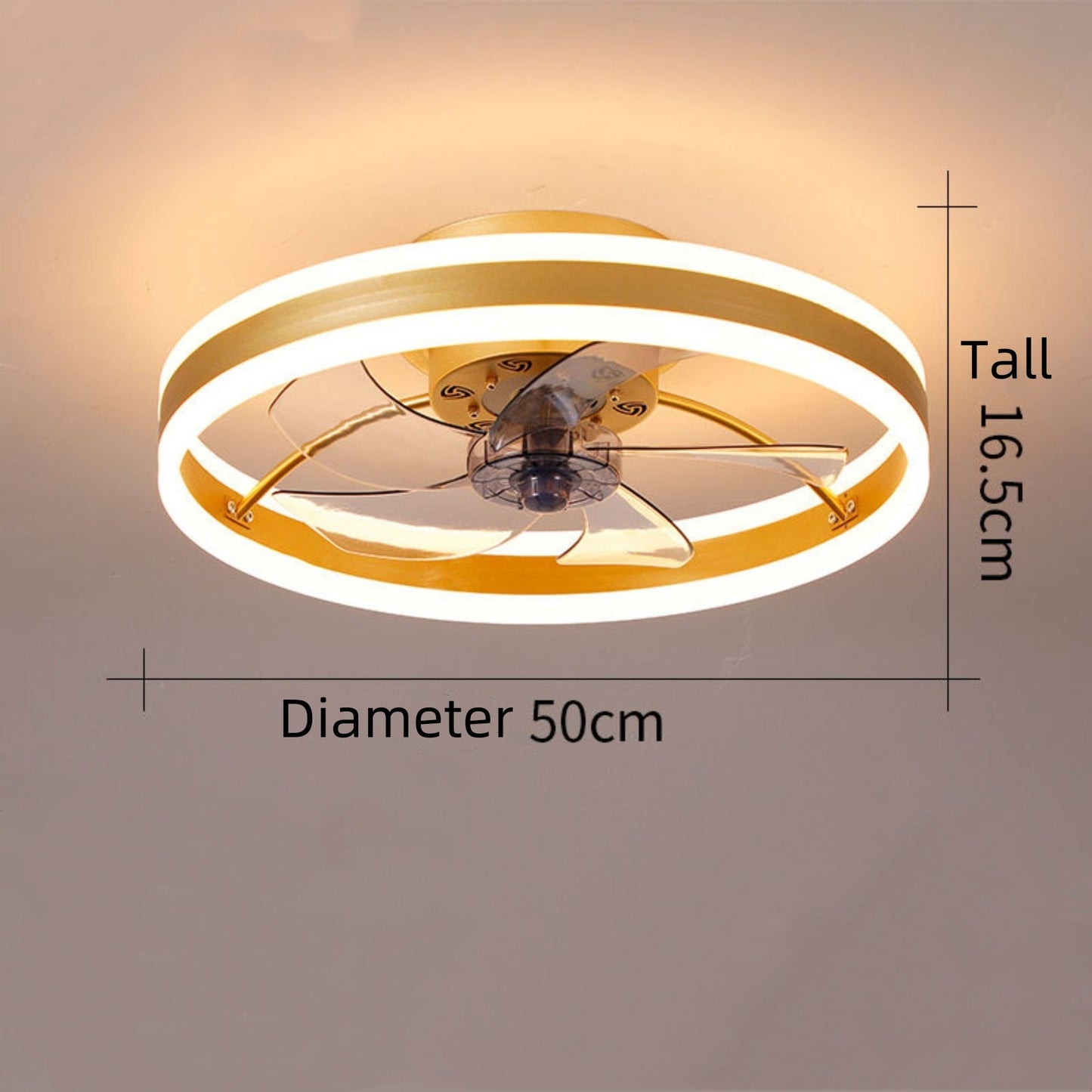 Home Living Room Bedroom Electric Fan Invisible Ceiling Light