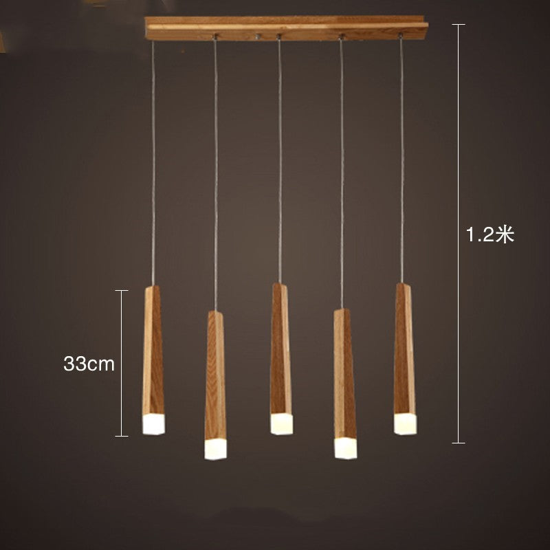 Nordic Wood Strip Pendant Light Postmodern