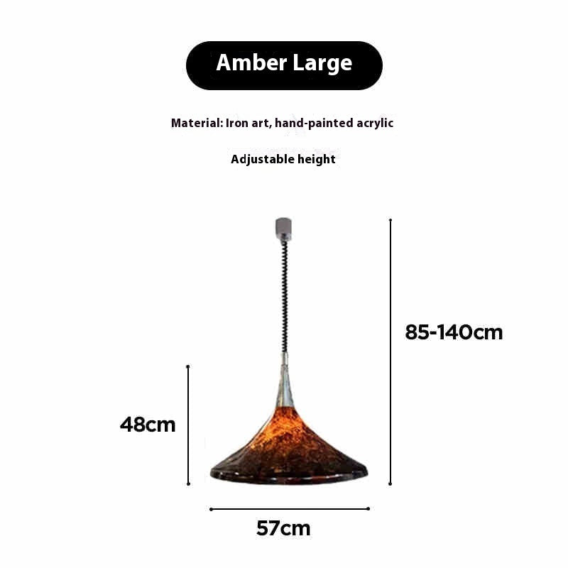 Striped Painted Art Horn Chandelier Retractable Bedside Chandelier