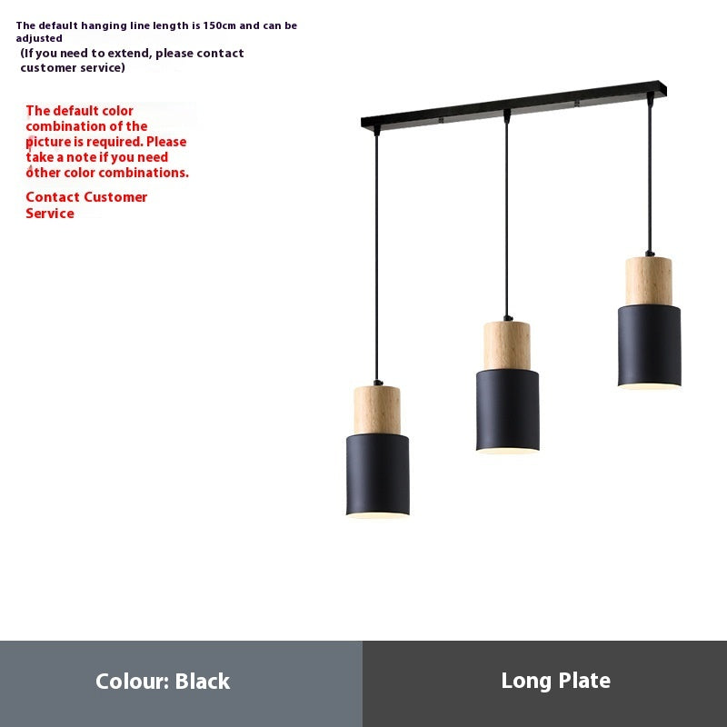 Simple Straight Creative Macaron Wood Chandelier