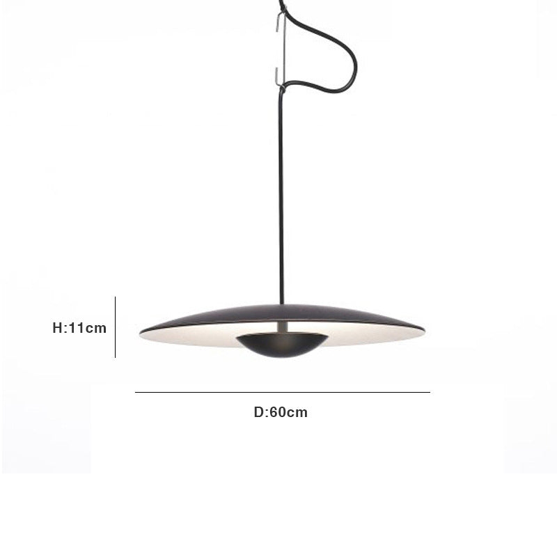 Nordic UFO Pendant Light - Wood/Black Design
