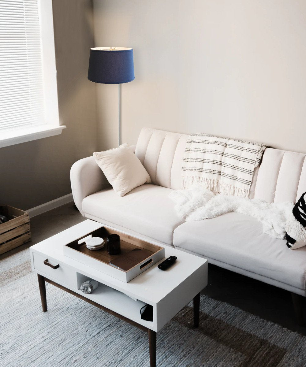 16"W Floating Shade Plug-In Wall Light Shallow Drum Hard Back Textured