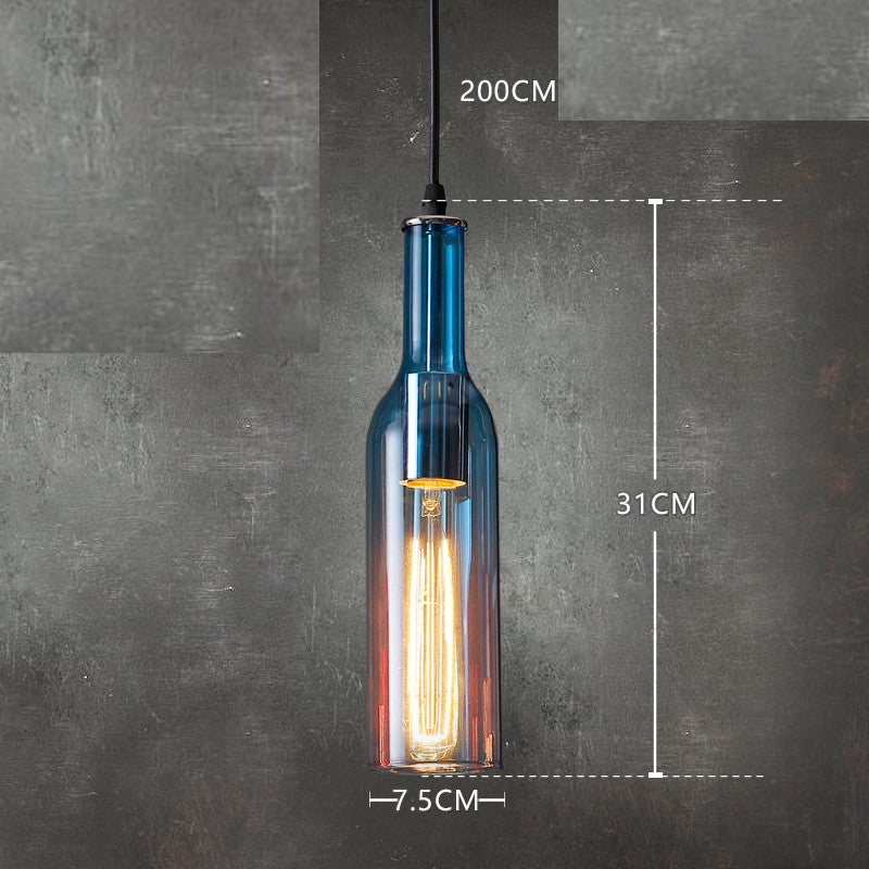 Nordic Wine Bottle Glass Pendant Chandelier