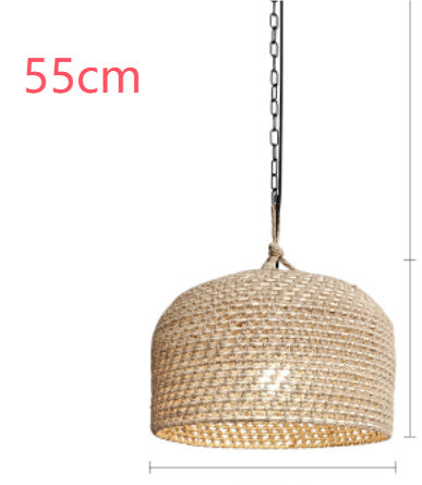 Vintage Hotel Homestay Bedroom Light Hemp Rope Woven Zen Tea Room