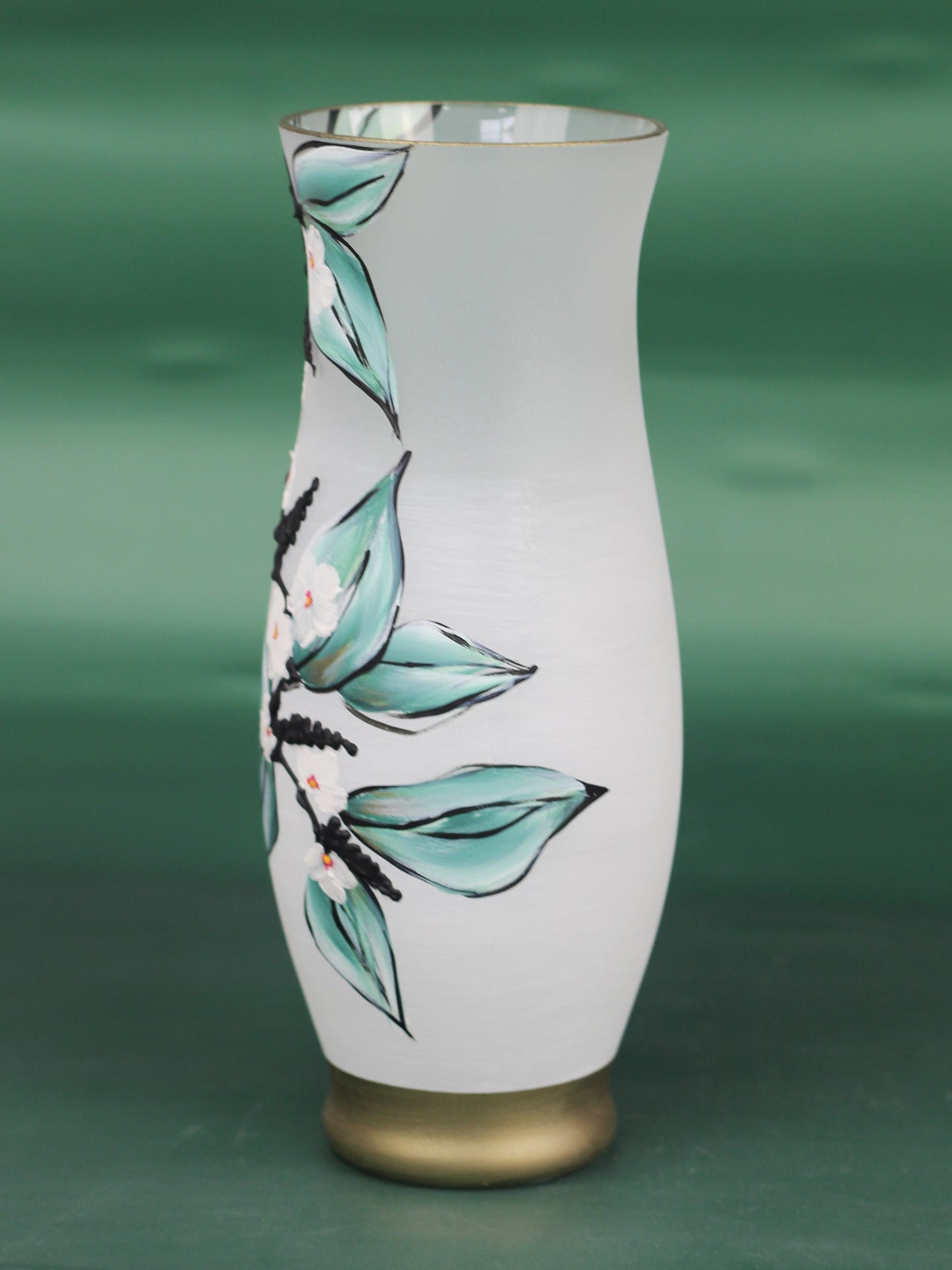 table green art decorative glass vase 8290/300/sh337