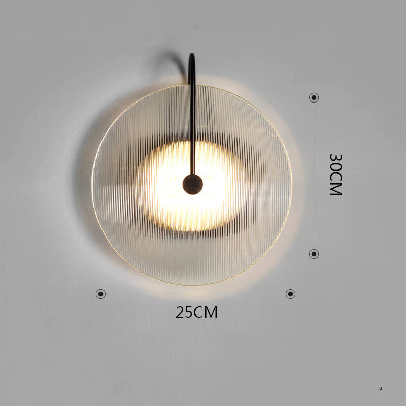 Bedside Door Aisle Round Glass Wall Lamp