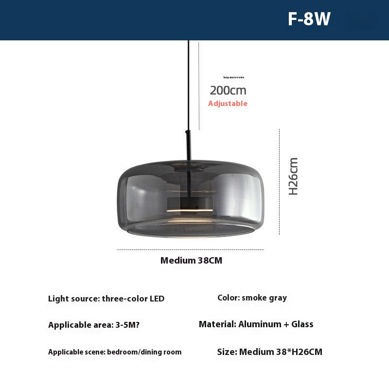 Minimalist Copper Glass Pendant Light Bedroom