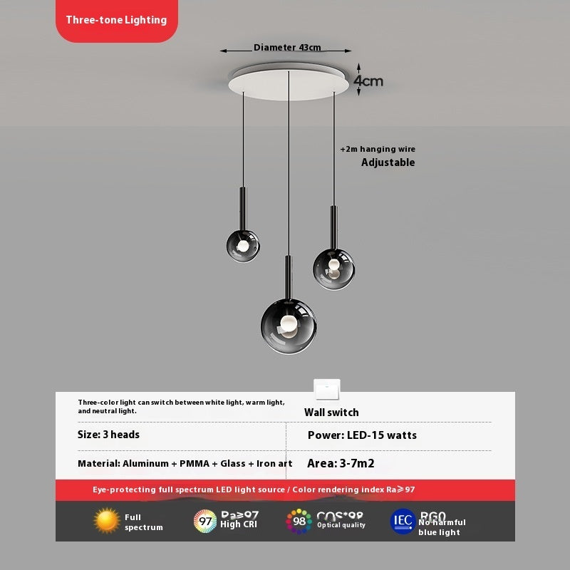 Modern Glass Pendant Chandelier for Staircase