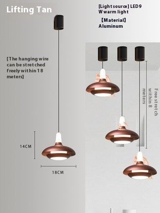 Nordic LED Adjustable Pendant Light Bedside Hanging
