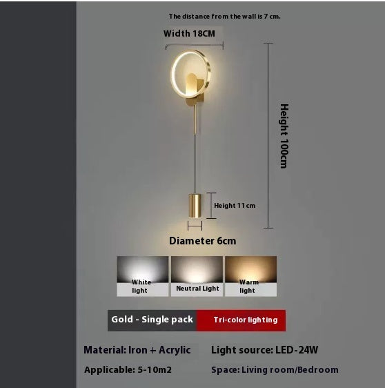 Nordic Iron Wall Sconce with Integrated LED