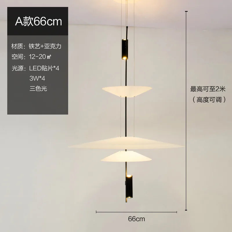 Art Deco Acrylic Pendant Light for Dining Room