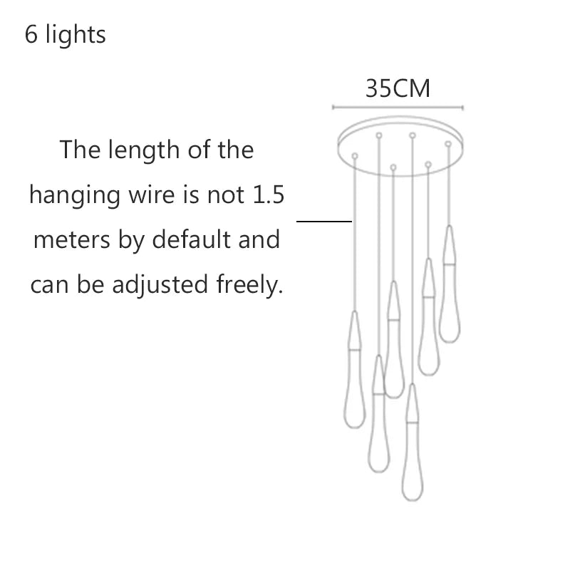 Nordic Glass Pendant Light with Gold Bronze Finish