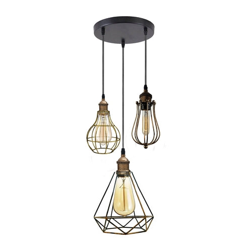 Modern 3 Light Cage Ceiling Hanging Large Pendant Lamp Fixture ~4067
