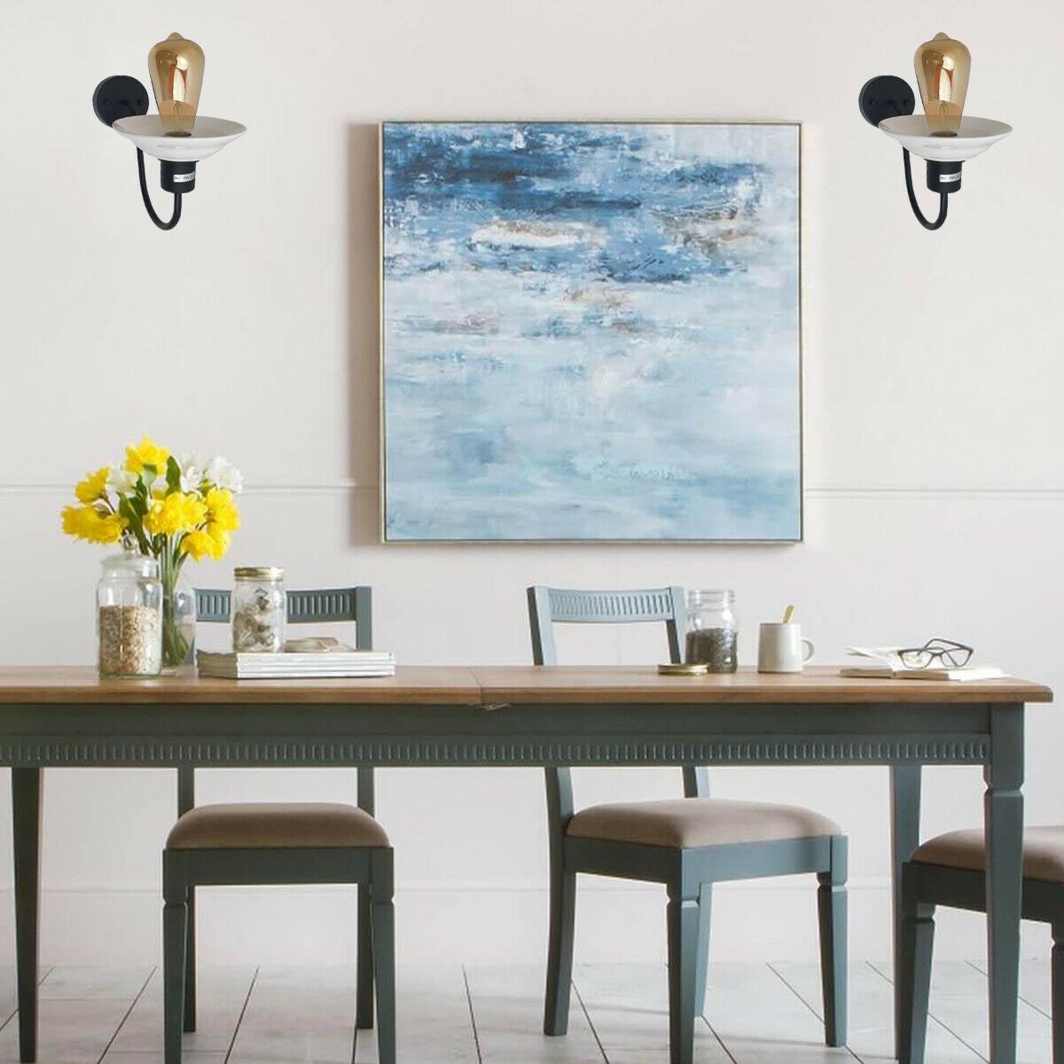 Modern Antique Brass Black Wall Scone Lamp Light Shade Set~2475