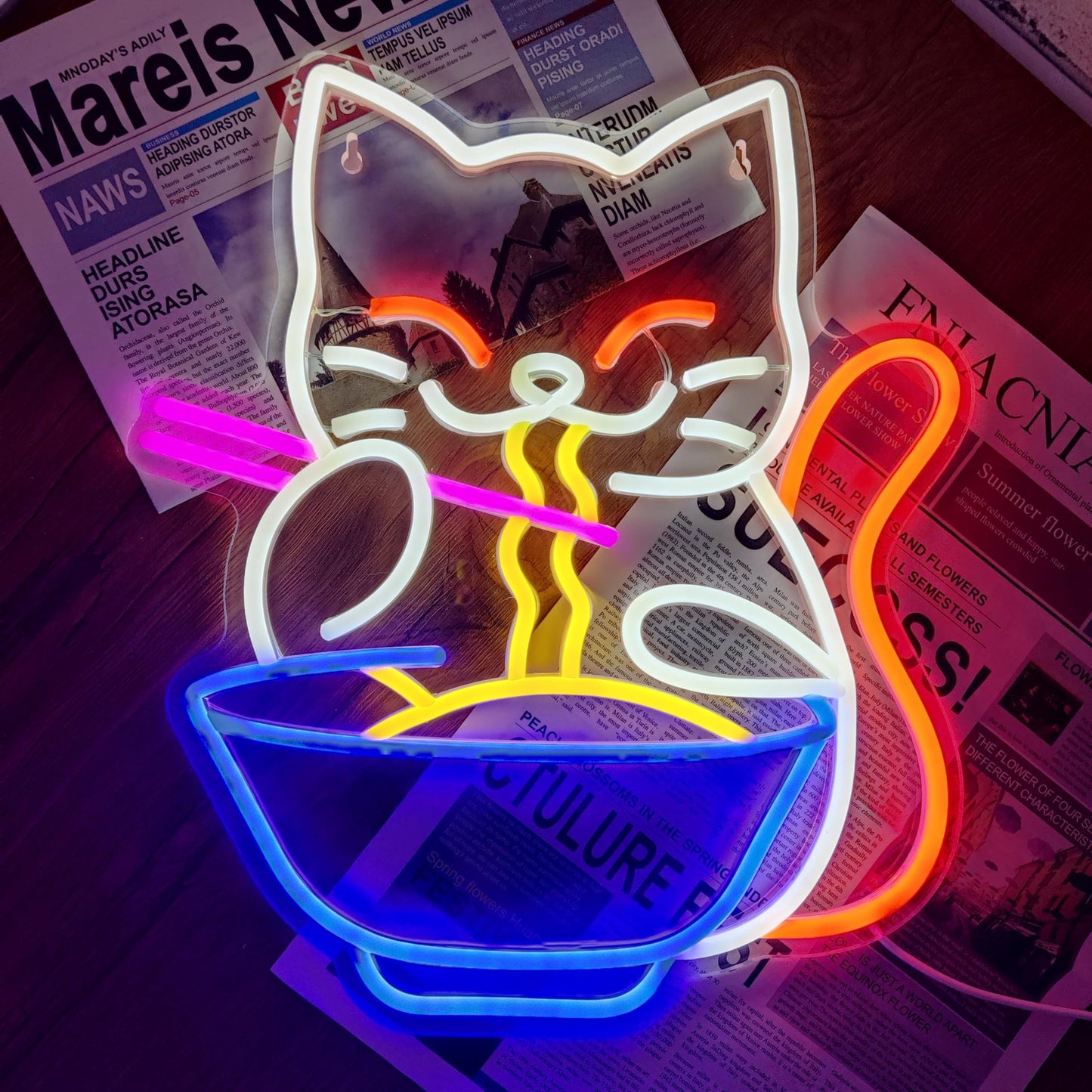 Lucky Cat Pet LED Luminous Light Board Neon