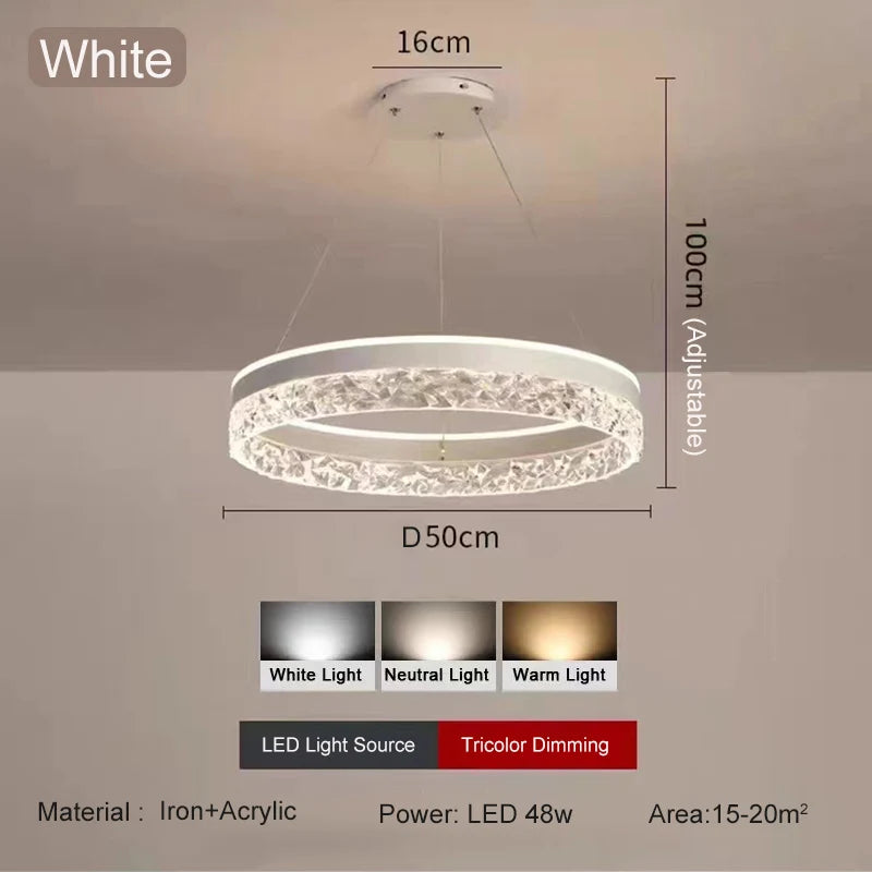Minimalist Crystal Glass Pendant Light for Bedroom