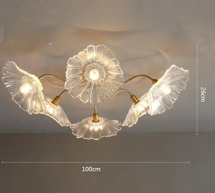 Nordic Glass Pendant Light with Iron Frame