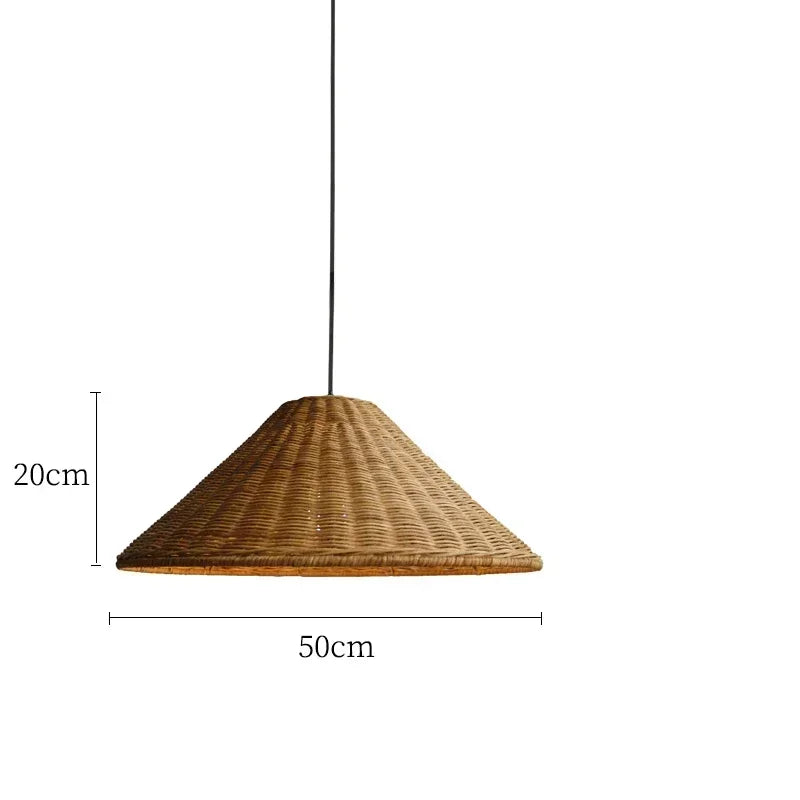 Bohemian Rattan Pendant Light Hand-Woven