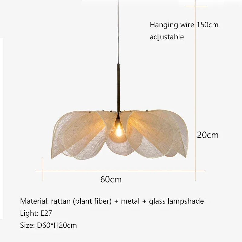 Wabi Sabi Fabric Pendant Light for Living Room