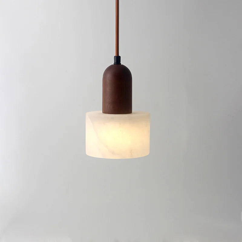 Nordic Wood Marble Pendant Light for Bedroom