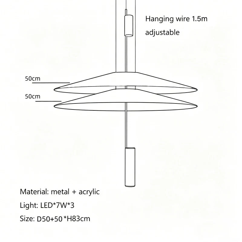 Minimalist Iron Pendant Light - Nordic UFO Design