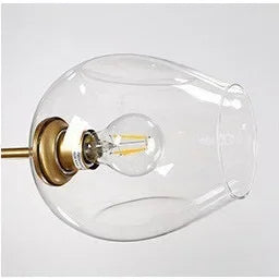 Modern Glass Pendant Light - 6 Bulb Hanging Lamp