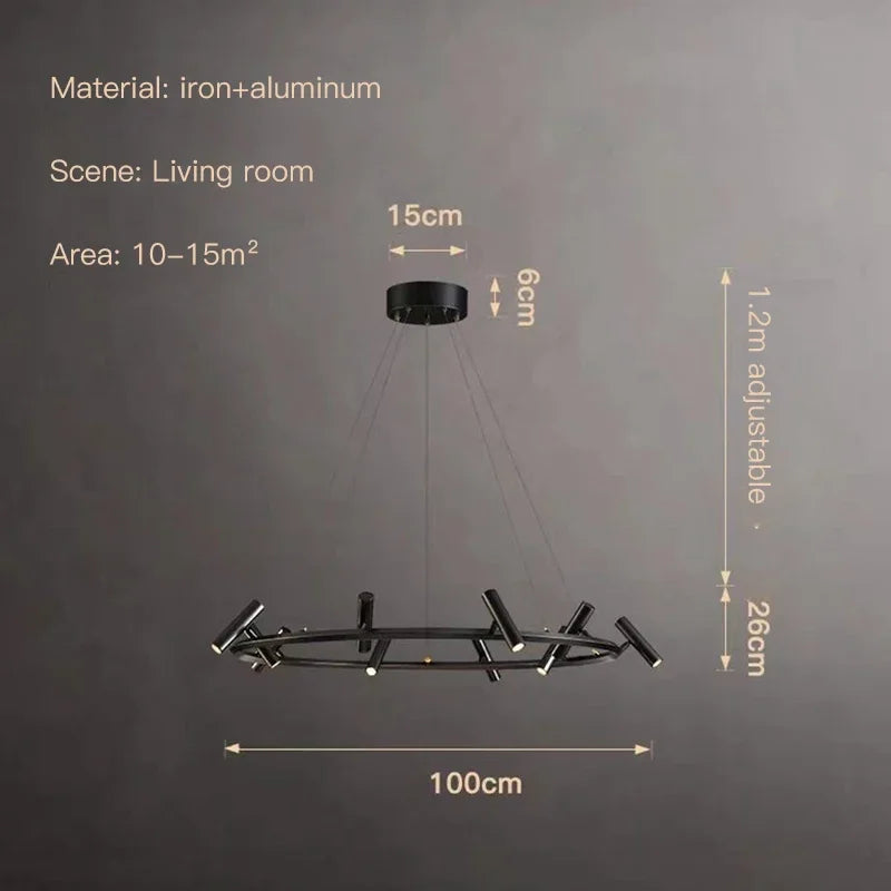 Minimalist Iron Pendant Light with Adjustable Spots