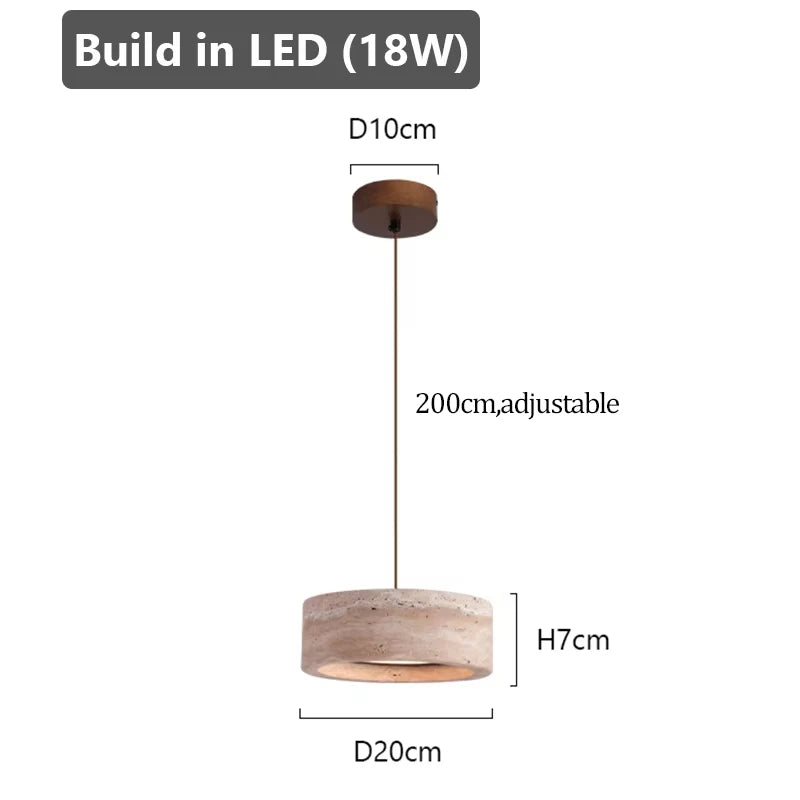 Minimalist Travertine Pendant Light for Dining Room