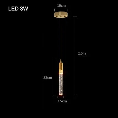 Crystal Glass Pendant Light with LED - Modern Hanging Lamp