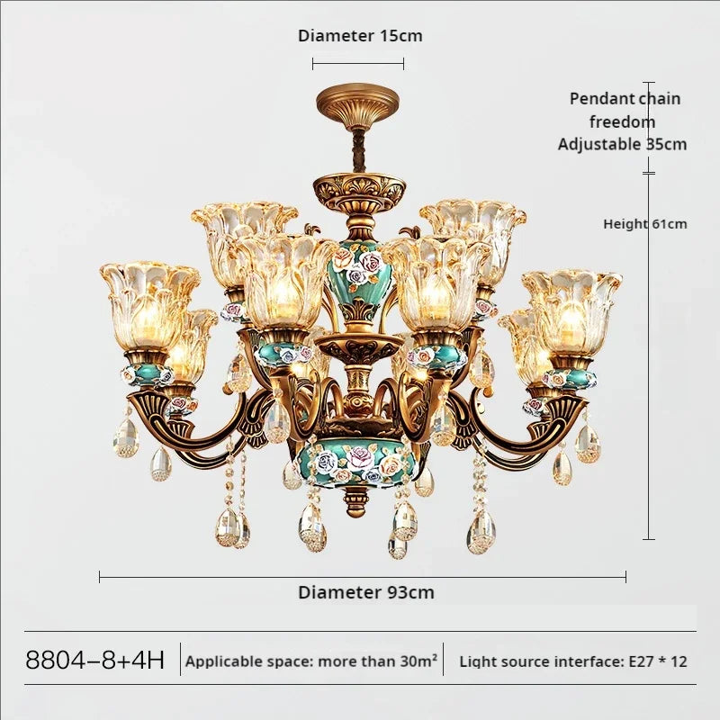 Luxury Zinc Alloy Chandelier with Resin Accents