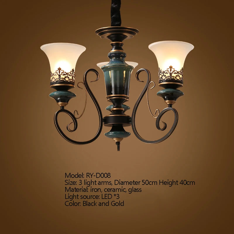 European Luxury Glass Chandelier Iron Frame