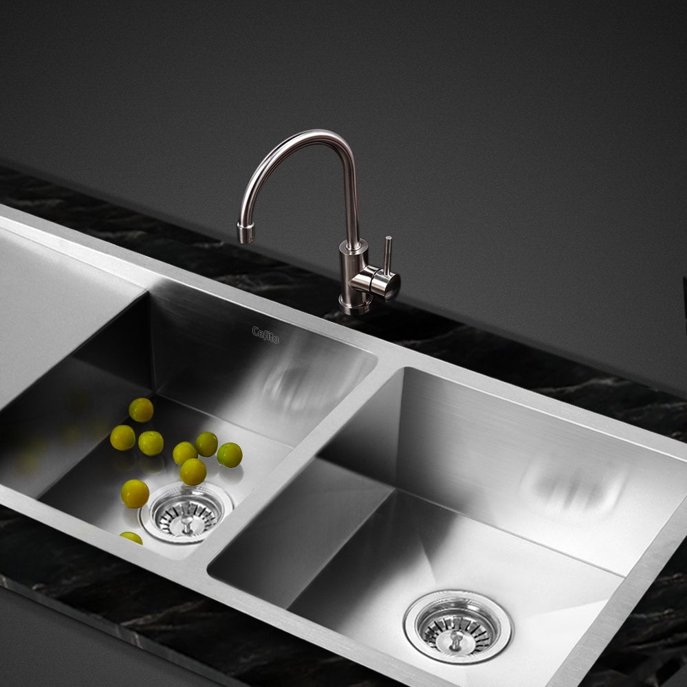 Cefito 111cm x 45cm Stainless Steel Kitchen Sink Under/Top/Flush Mount