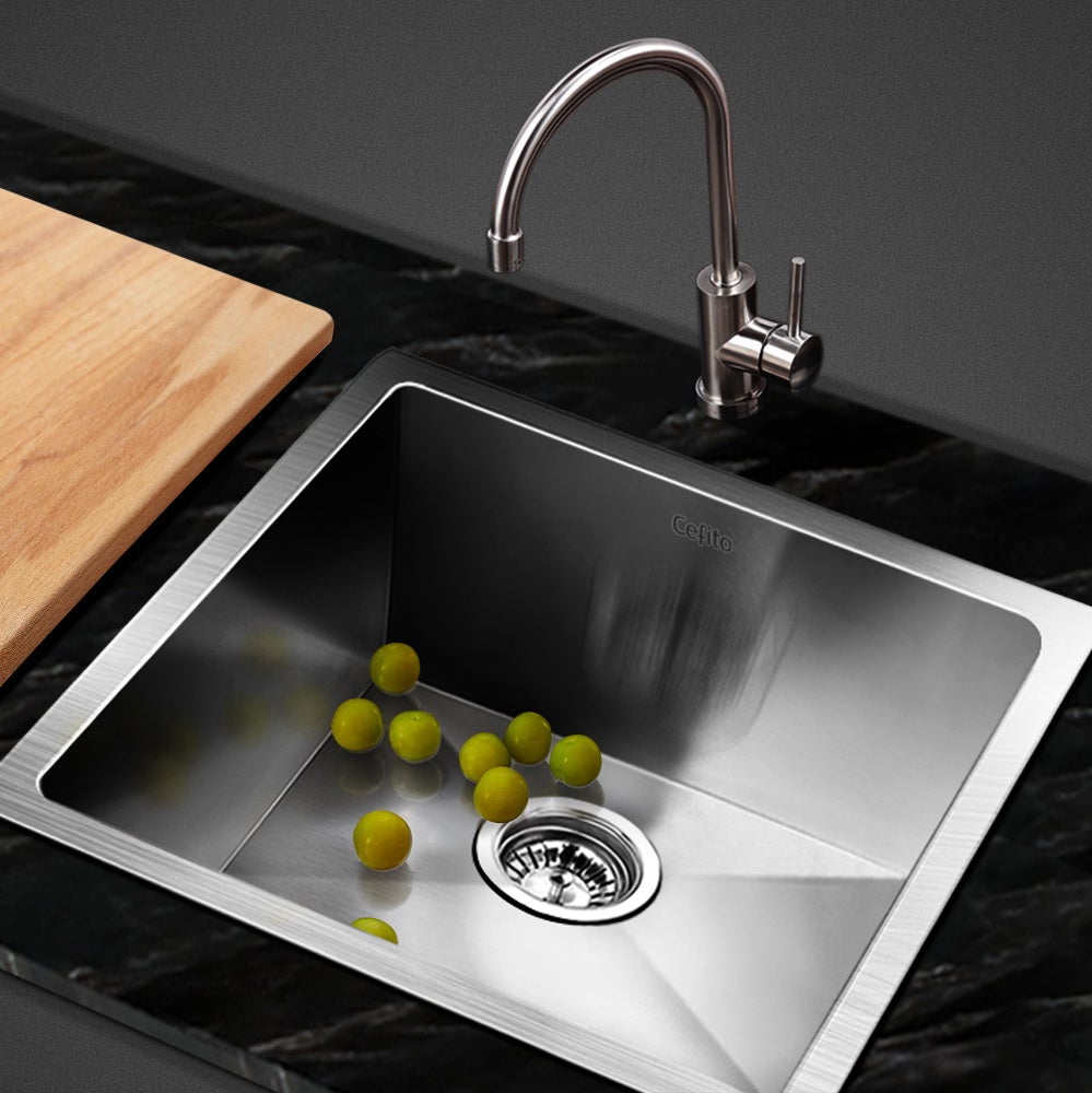 Cefito 44cm x 44cm Stainless Steel Kitchen Sink Under/Top/Flush Mount