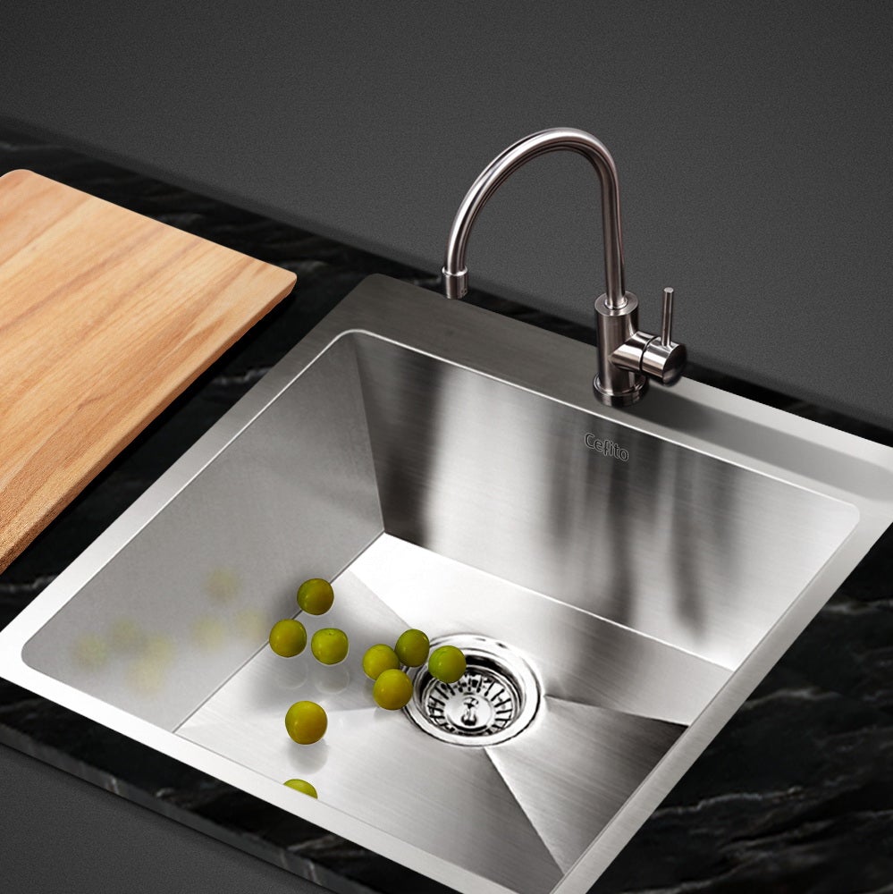 Cefito 53cm x 50cm Stainless Steel Kitchen Sink Under/Top/Flush Mount
