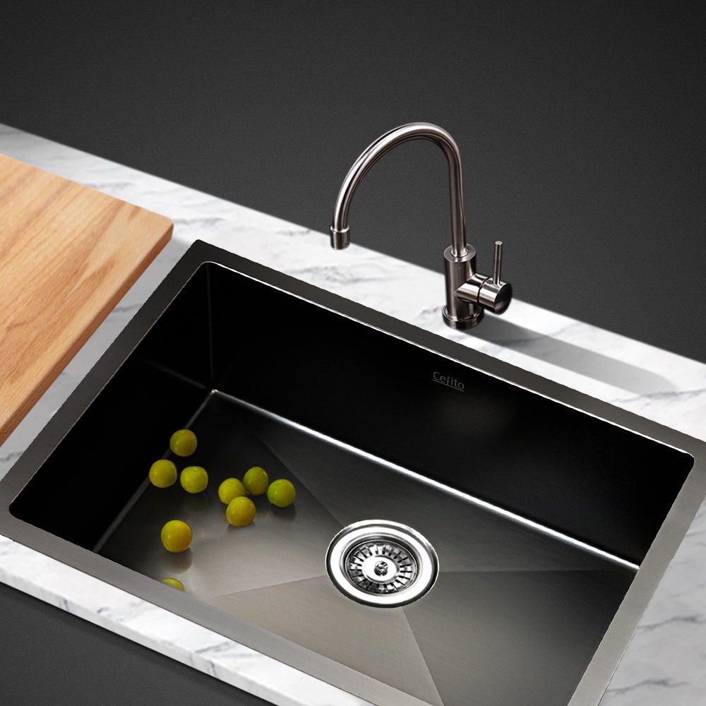 Cefito 60cm x 45cm Stainless Steel Kitchen Sink Under/Top/Flush Mount