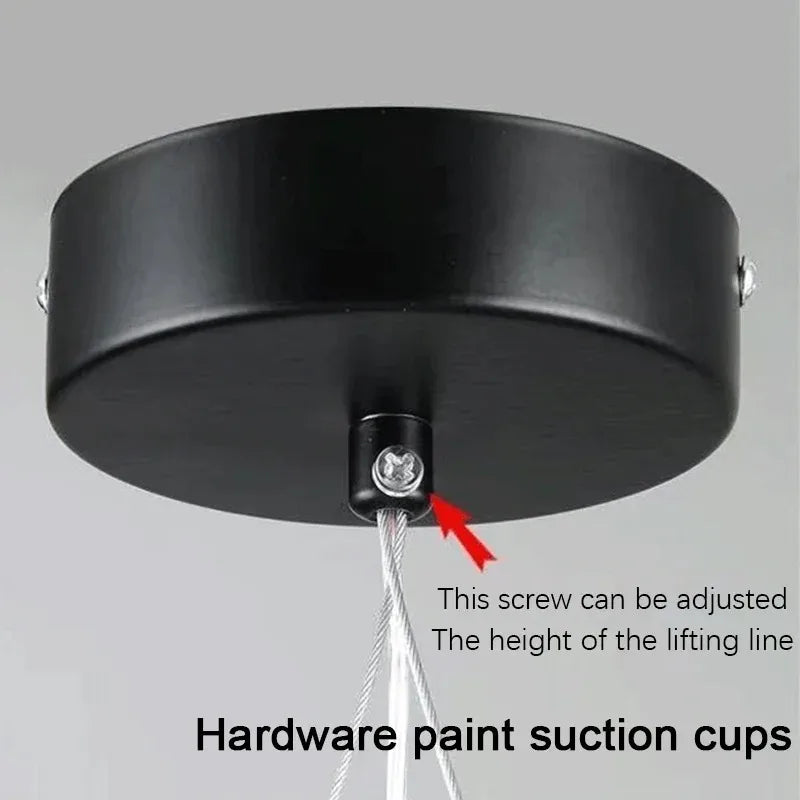 Nordic Iron Pendant Light with LED Ring Design