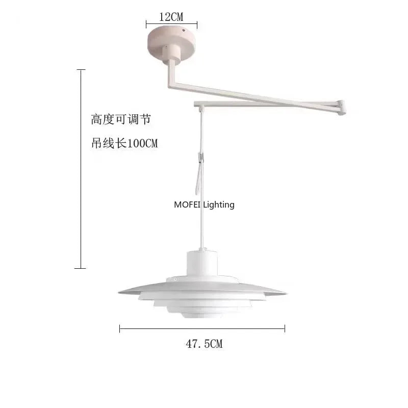 Minimalist Iron Pendant Light with Chrome Accent
