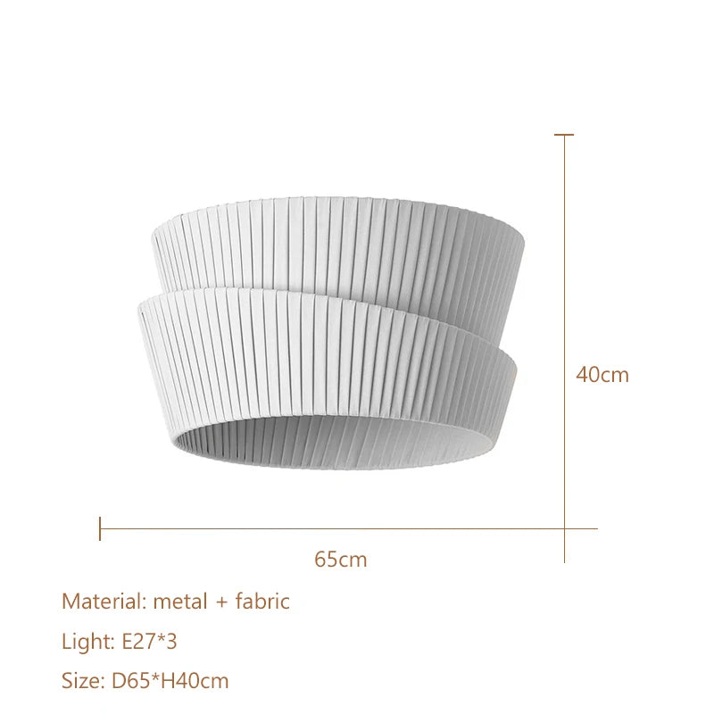 Nordic Minimalist Iron Pendant Light with Fabric Shade