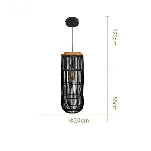 Wabi-sabi Rattan Hand-woven Pendant Light