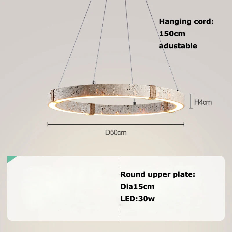Minimalist Travertine Stone Pendant Light for Dining
