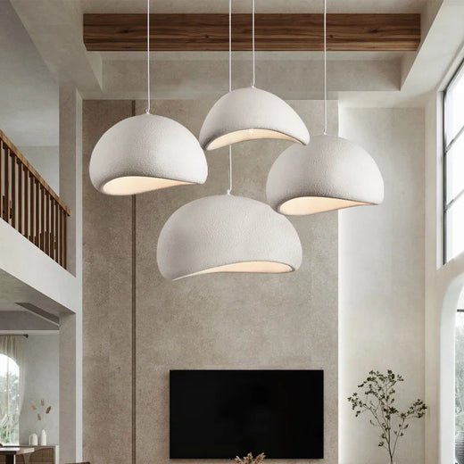 Minimalist White Resin Pendant Light for Dining Room
