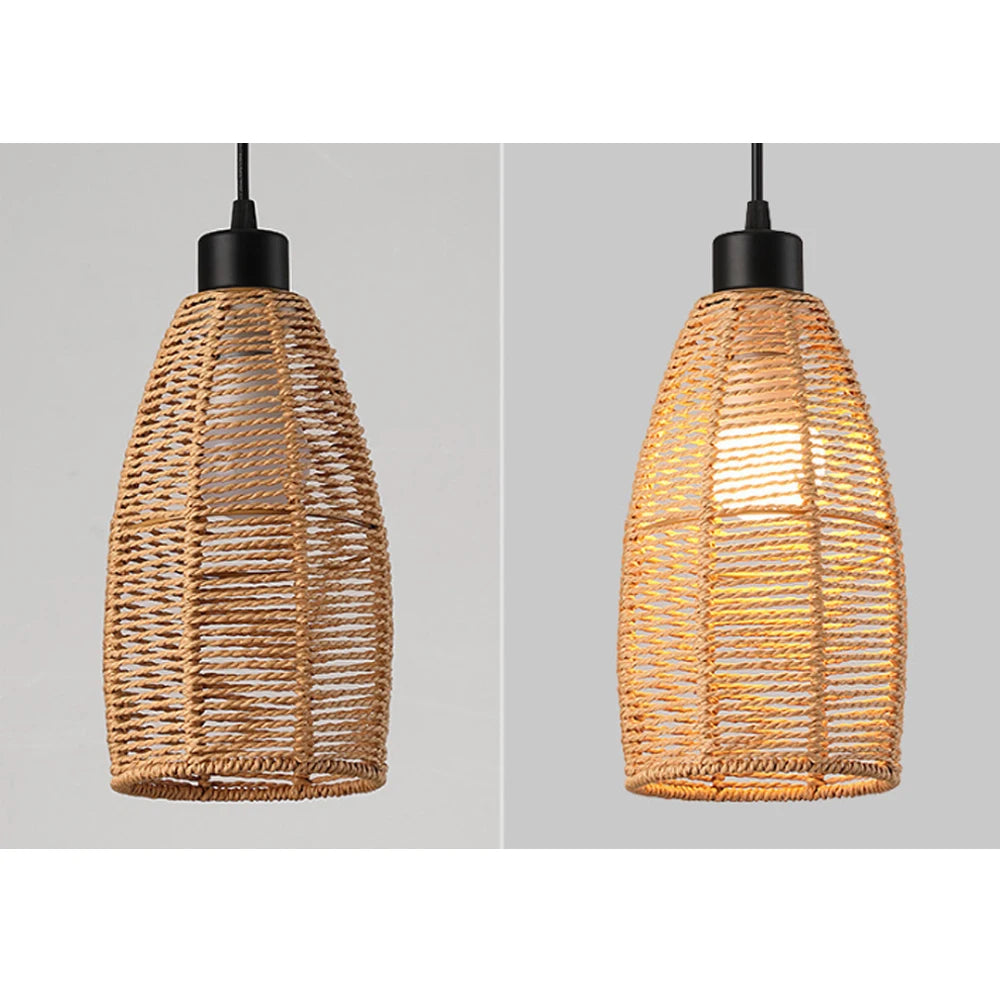 Bohemian Rattan Pendant Light for Dining Room