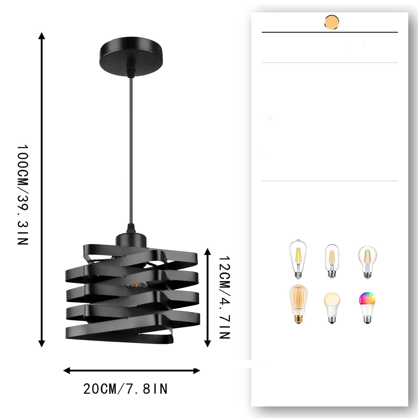 Vintage Industrial Iron Pendant Light