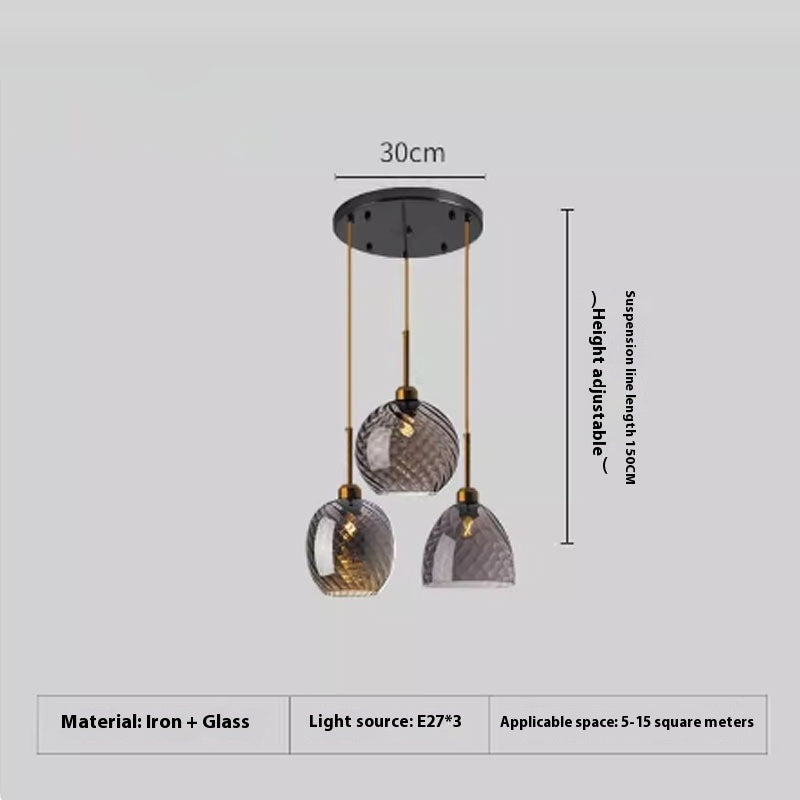 Modern Glass Pendant Chandelier for Bedroom