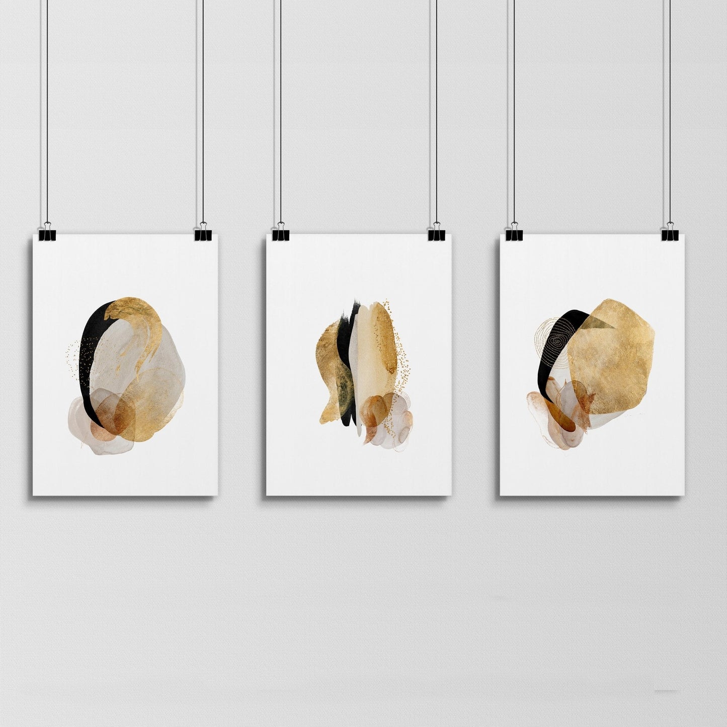 Abstract prints | set of 3 wall art for living room
