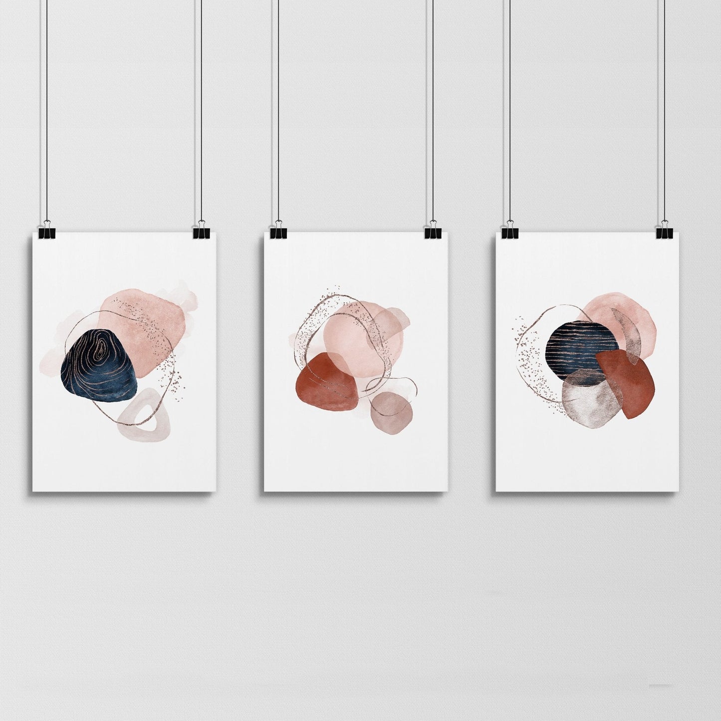 Mid century art prints | set of 3 wall art